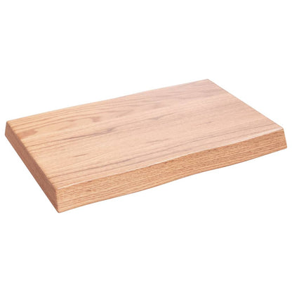 Piano Tavolo Marrone Chiaro 60x40x(2-6) cm Rovere Non Trattato