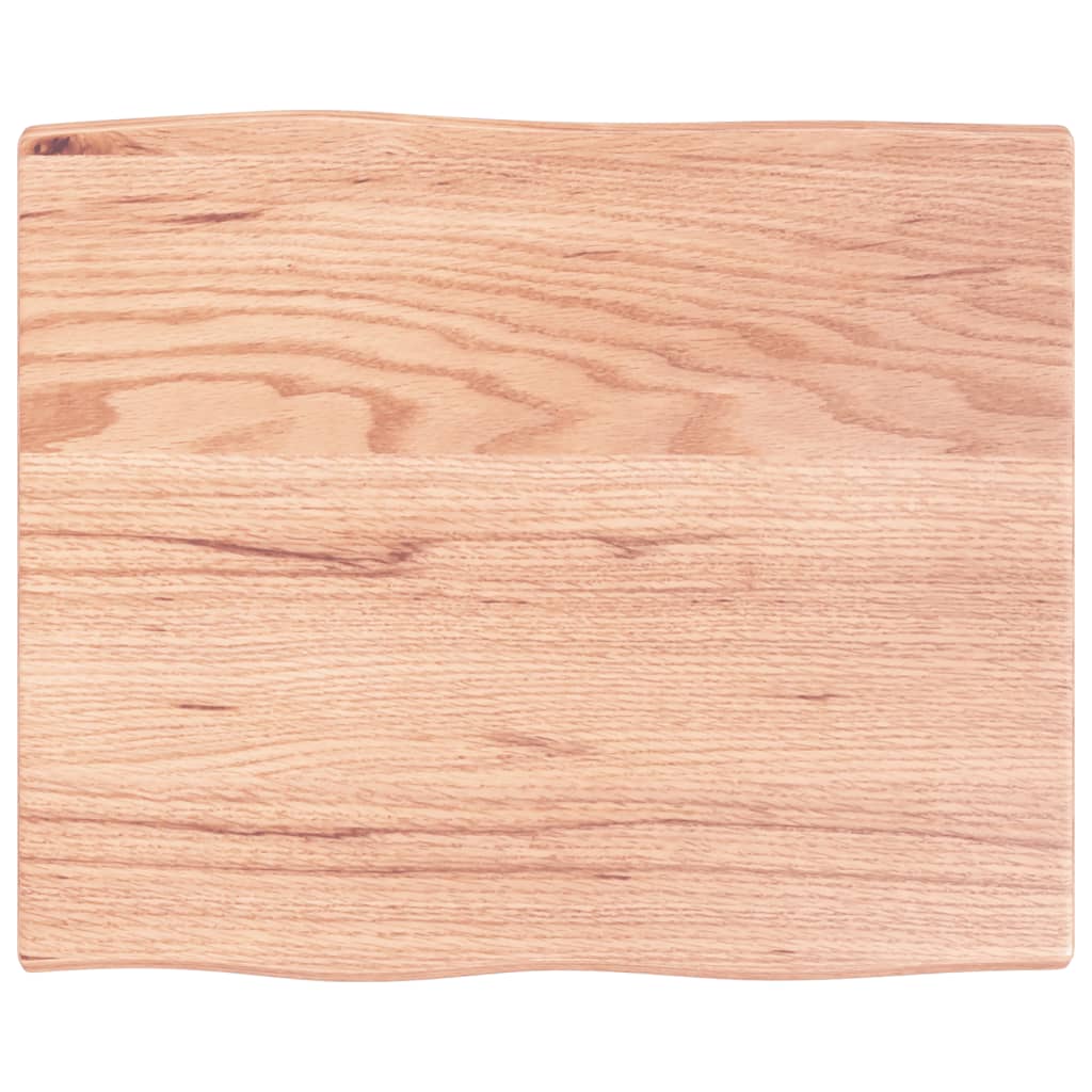 Piano Tavolo Marrone Chiaro 60x50x2 cm in Rovere Non Trattato