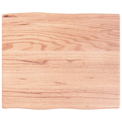 Piano Tavolo Marrone Chiaro 60x50x2 cm in Rovere Non Trattato