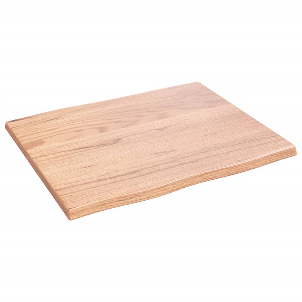 Piano Tavolo Marrone Chiaro 60x50x2 cm in Rovere Non Trattato