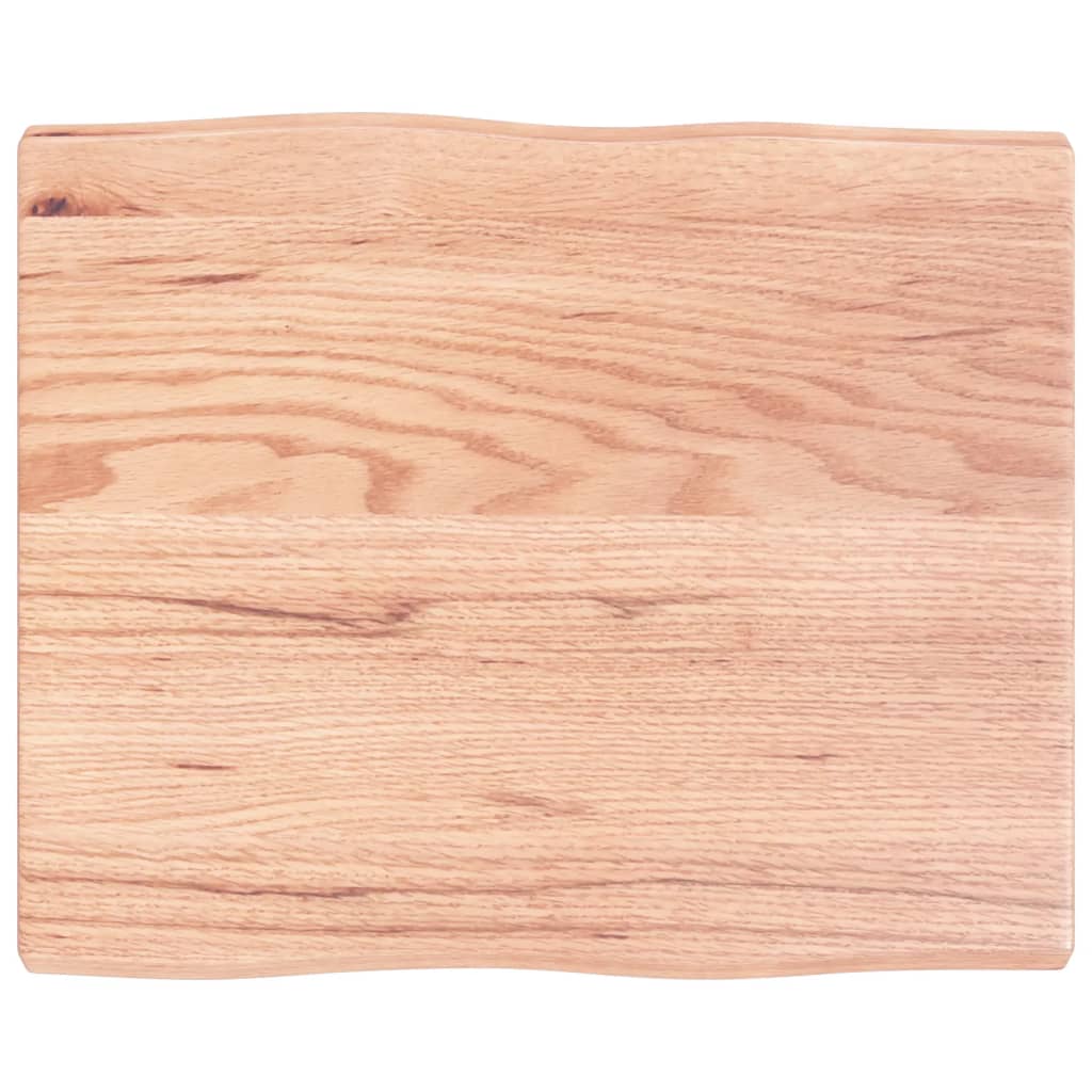 Piano Tavolo Marrone Chiaro 60x50x(2-4) cm Rovere Non Trattato