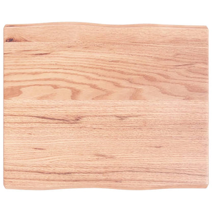 Piano Tavolo Marrone Chiaro 60x50x(2-4) cm Rovere Non Trattato