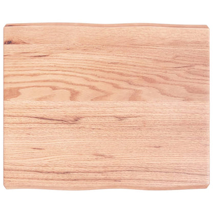 Piano Tavolo Marrone Chiaro 60x50x(2-6) cm Rovere Non Trattato