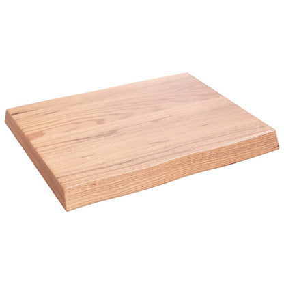 Piano Tavolo Marrone Chiaro 60x50x(2-6) cm Rovere Non Trattato