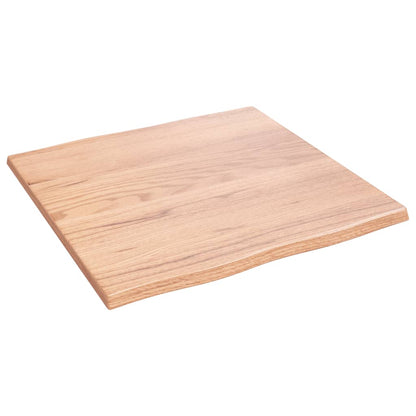 Piano Tavolo Marrone Chiaro 60x60x2 cm in Rovere Non Trattato