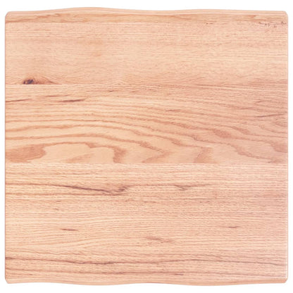 Piano Tavolo Marrone Chiaro 60x60x(2-4) cm Rovere Non Trattato