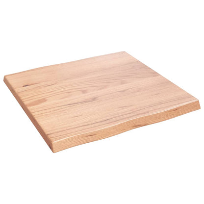 Piano Tavolo Marrone Chiaro 60x60x(2-4) cm Rovere Non Trattato