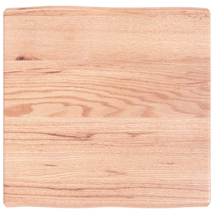 Piano Tavolo Marrone Chiaro 60x60x(2-6) cm Rovere Non Trattato