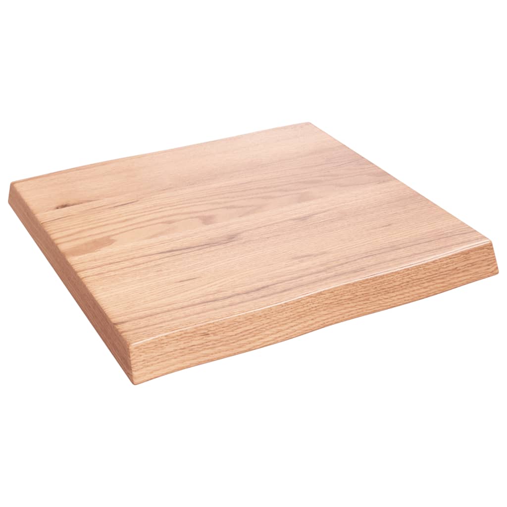 Piano Tavolo Marrone Chiaro 60x60x(2-6) cm Rovere Non Trattato