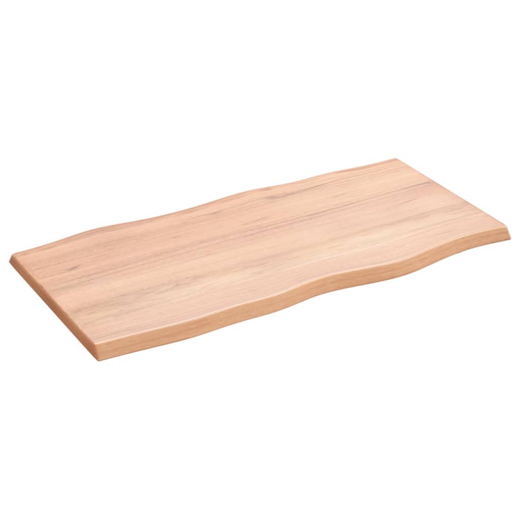 Piano Tavolo Marrone Chiaro 80x40x2 cm in Rovere Non Trattato