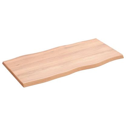 Piano Tavolo Marrone Chiaro 80x40x2 cm in Rovere Non Trattato
