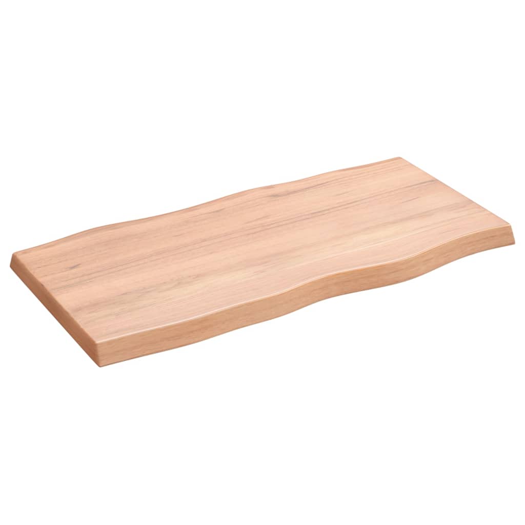 Piano Tavolo Marrone Chiaro 80x40x(2-4) cm Rovere Non Trattato
