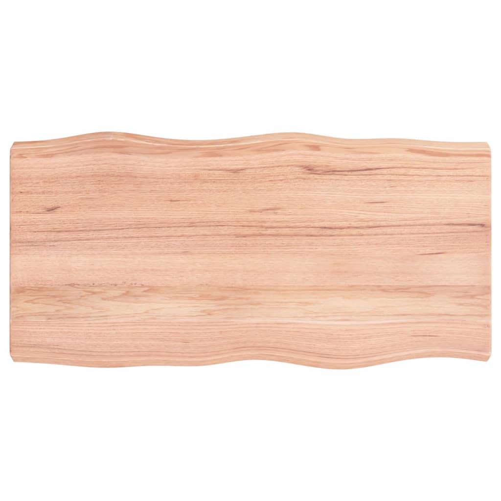 Piano Tavolo Marrone Chiaro 80x40x(2-6) cm Rovere Non Trattato