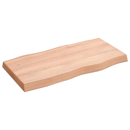Piano Tavolo Marrone Chiaro 80x40x(2-6) cm Rovere Non Trattato