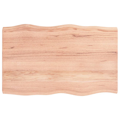 Piano Tavolo Marrone Chiaro 80x50x(2-4) cm Rovere Non Trattato