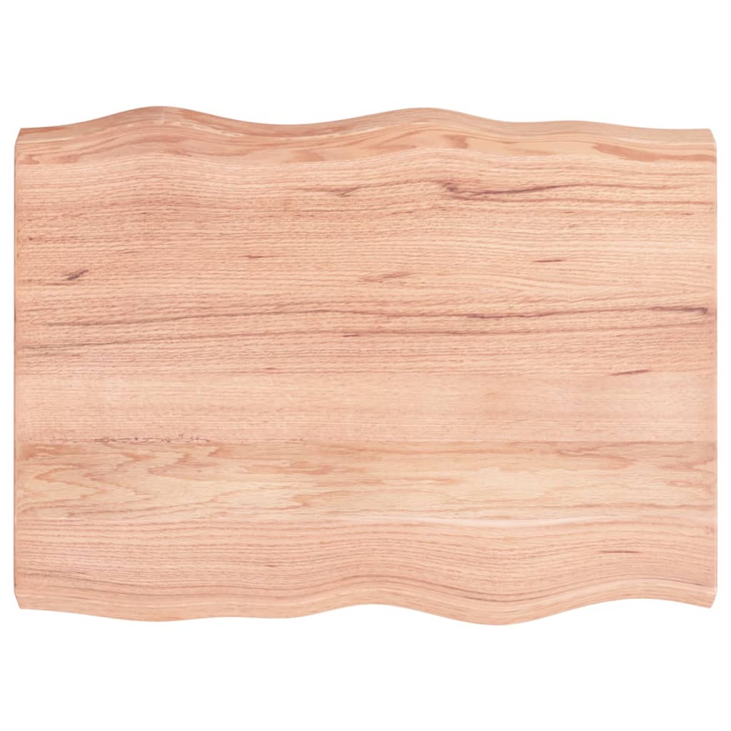 Piano Tavolo Marrone Chiaro 80x60x(2-6) cm Rovere Non Trattato