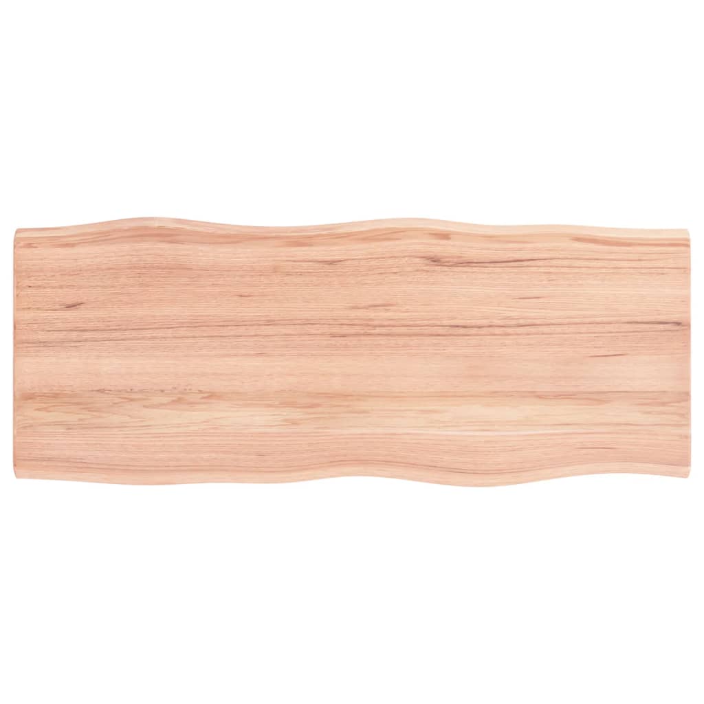 Piano Tavolo Marrone Chiaro 100x40x2 cm in Rovere Non Trattato