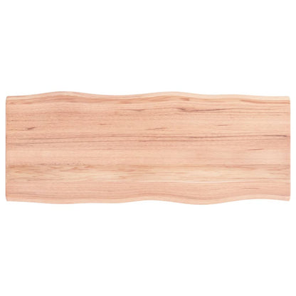 Piano Tavolo Marrone Chiaro 100x40x2 cm in Rovere Non Trattato