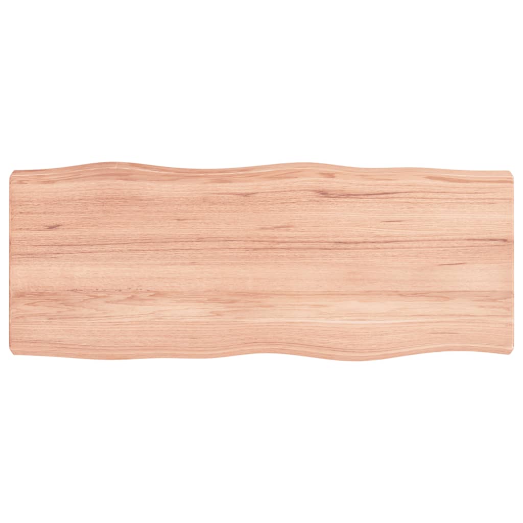Piano Tavolo Marrone Chiaro 100x40x(2-6) cm Rovere Non Trattato
