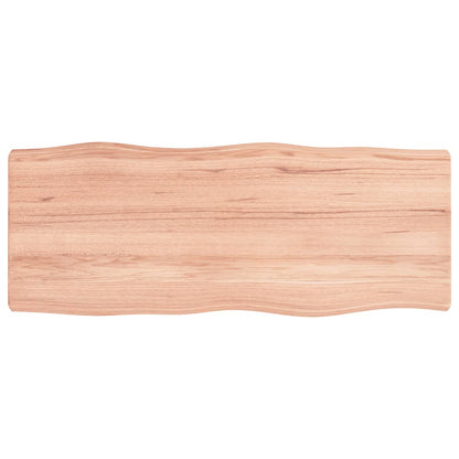Piano Tavolo Marrone Chiaro 100x40x(2-6) cm Rovere Non Trattato
