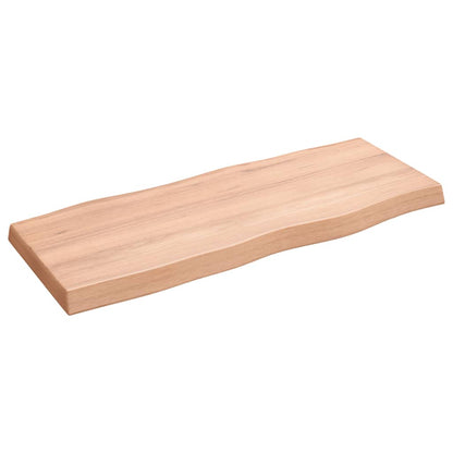 Piano Tavolo Marrone Chiaro 100x40x(2-6) cm Rovere Non Trattato