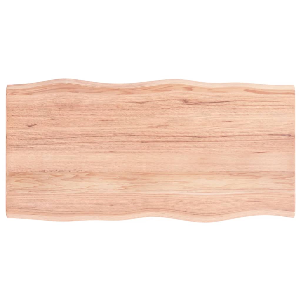 Piano Tavolo Marrone Chiaro 100x50x2 cm in Rovere Non Trattato