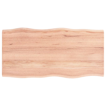 Piano Tavolo Marrone Chiaro 100x50x2 cm in Rovere Non Trattato