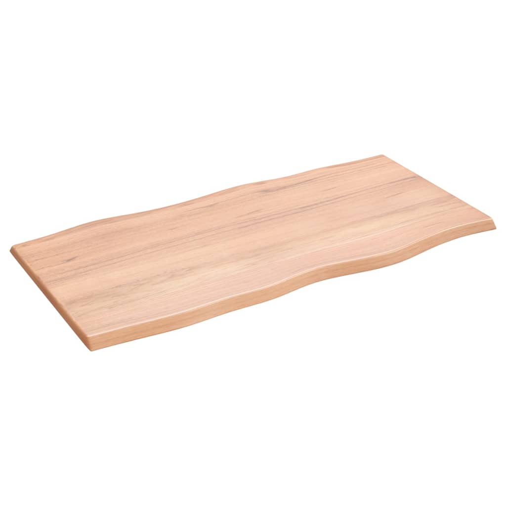 Piano Tavolo Marrone Chiaro 100x50x2 cm in Rovere Non Trattato