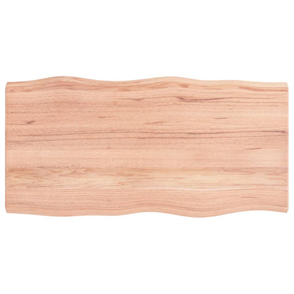 Piano Tavolo Marrone Chiaro 100x50x(2-4) cm Rovere Non Trattato