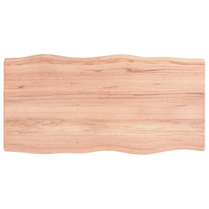 Piano Tavolo Marrone Chiaro 100x50x(2-6) cm Rovere Non Trattato