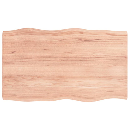 Piano Tavolo Marrone Chiaro 100x60x(2-4) cm Rovere Non Trattato
