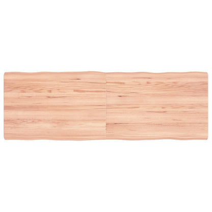 Piano Tavolo Marrone Chiaro 120x40x(2-4) cm Rovere Non Trattato