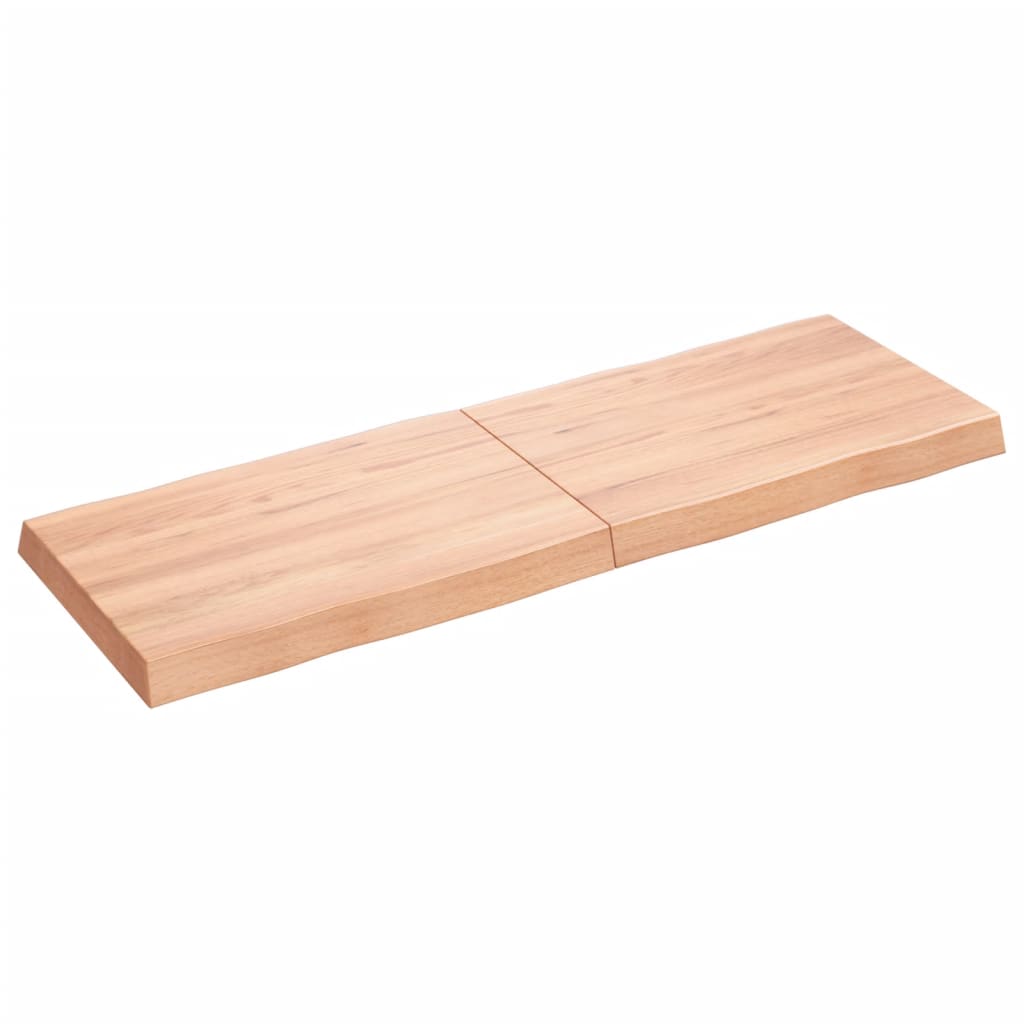 Piano Tavolo Marrone Chiaro 120x40x(2-6) cm Rovere Non Trattato