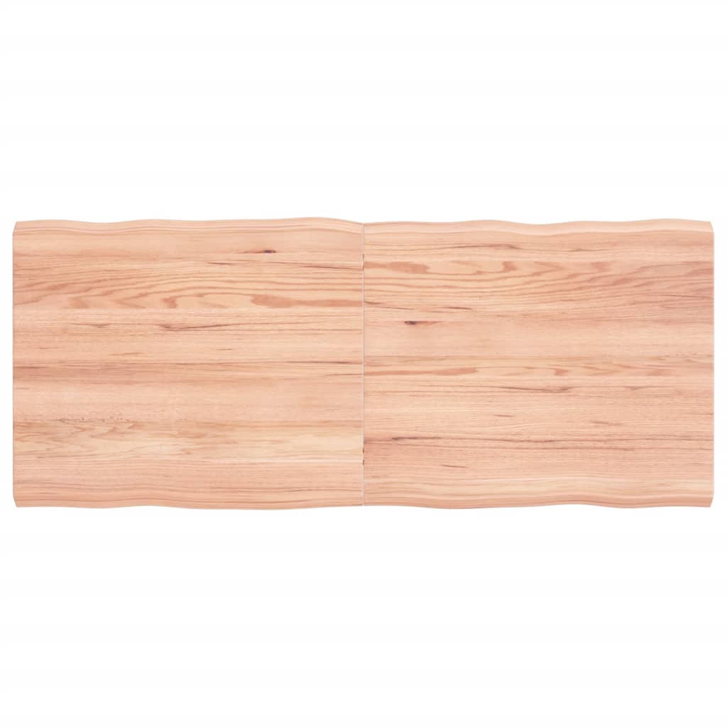 Piano Tavolo Marrone Chiaro 120x50x(2-4) cm Rovere Non Trattato