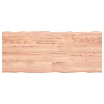 Piano Tavolo Marrone Chiaro 120x50x(2-4) cm Rovere Non Trattato