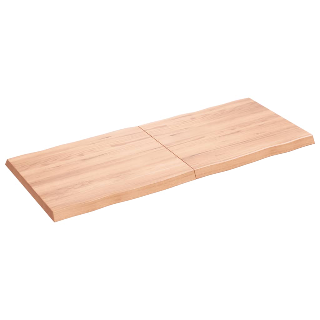 Piano Tavolo Marrone Chiaro 120x50x(2-4) cm Rovere Non Trattato