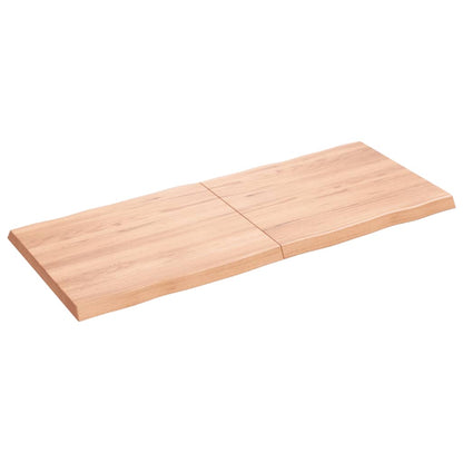 Piano Tavolo Marrone Chiaro 120x50x(2-4) cm Rovere Non Trattato