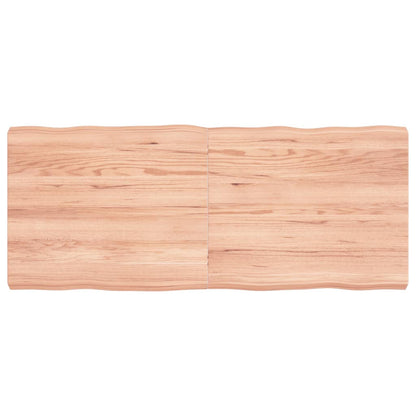 Piano Tavolo Marrone Chiaro 120x50x(2-6) cm Rovere Non Trattato