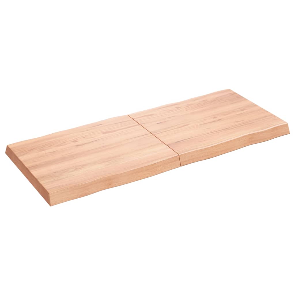Piano Tavolo Marrone Chiaro 120x50x(2-6) cm Rovere Non Trattato