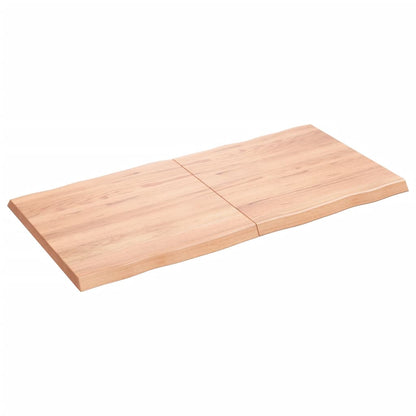 Piano Tavolo Marrone Chiaro 120x60x(2-4) cm Rovere Non Trattato