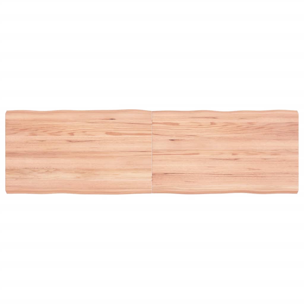Piano Tavolo Marrone Chiaro 140x40x(2-4) cm Rovere Non Trattato