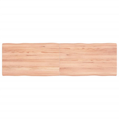 Piano Tavolo Marrone Chiaro 140x40x(2-4) cm Rovere Non Trattato