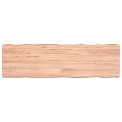 Piano Tavolo Marrone Chiaro 140x40x(2-6) cm Rovere Non Trattato