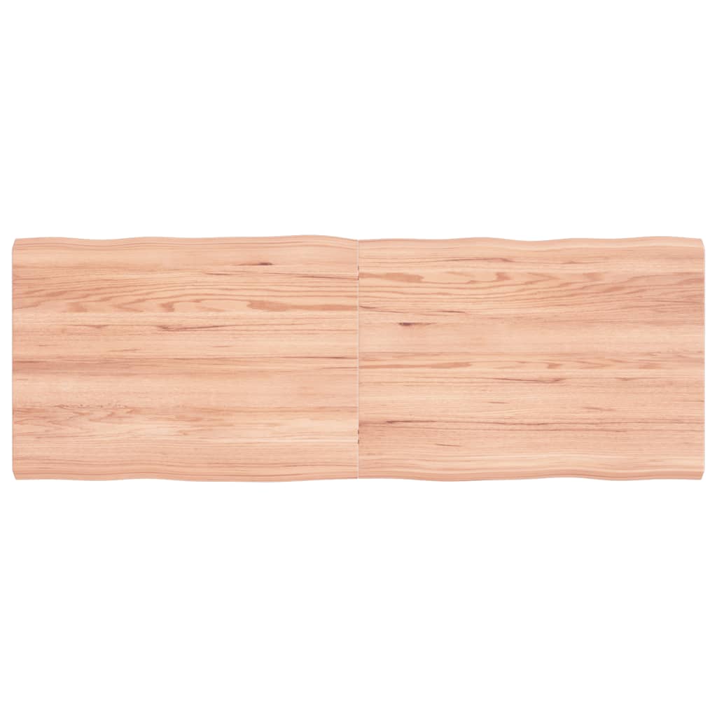 Piano Tavolo Marrone Chiaro 140x50x(2-4) cm Rovere Non Trattato