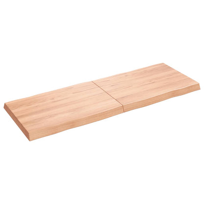 Piano Tavolo Marrone Chiaro 140x50x(2-6) cm Rovere Non Trattato