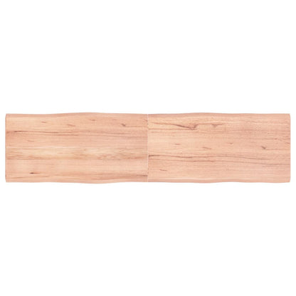 Piano Tavolo Marrone Chiaro 160x40x(2-4) cm Rovere Non Trattato