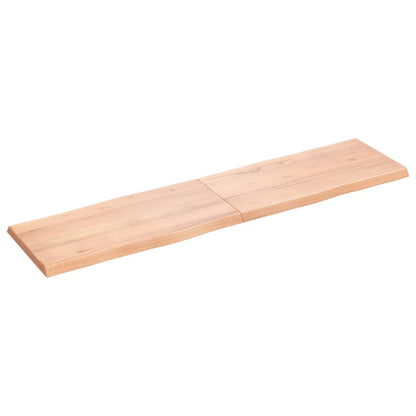 Piano Tavolo Marrone Chiaro 160x40x(2-4) cm Rovere Non Trattato