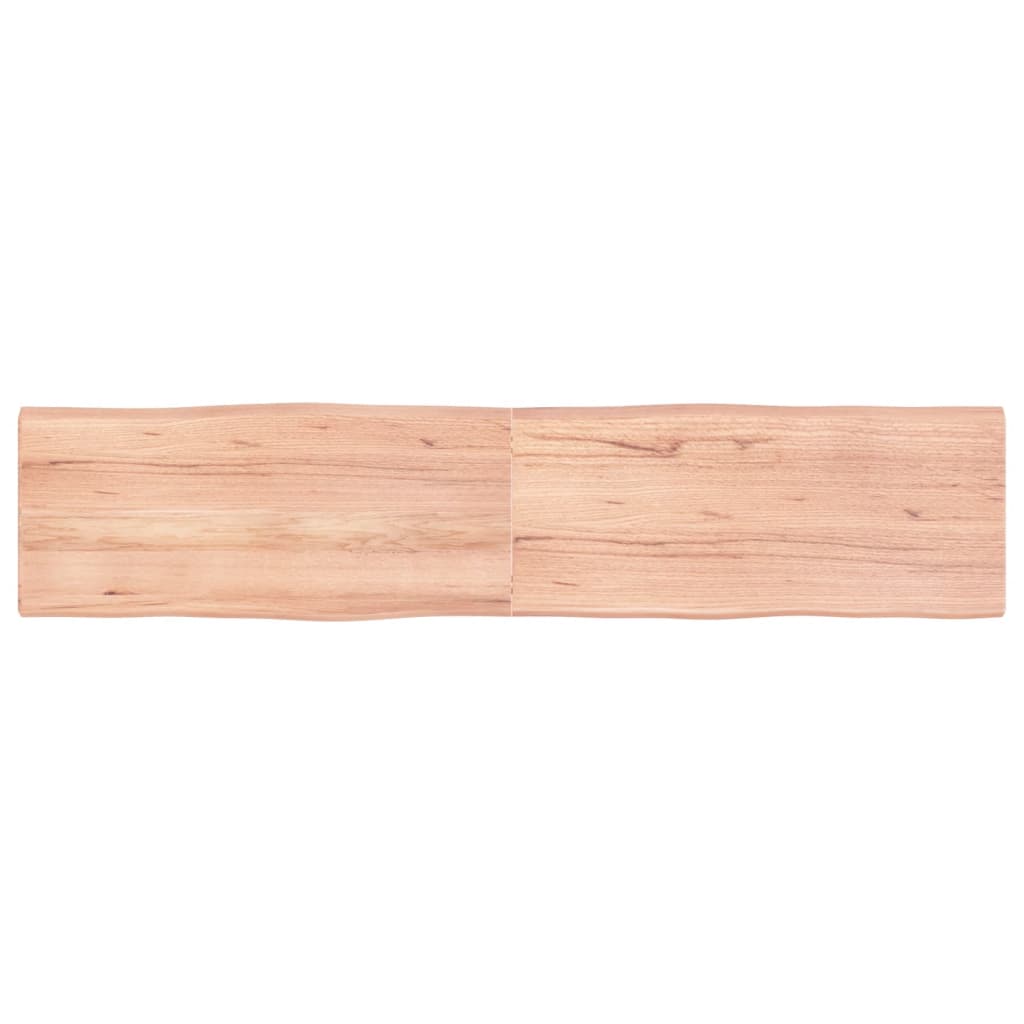Piano Tavolo Marrone Chiaro 180x40x(2-4) cm Rovere Non Trattato