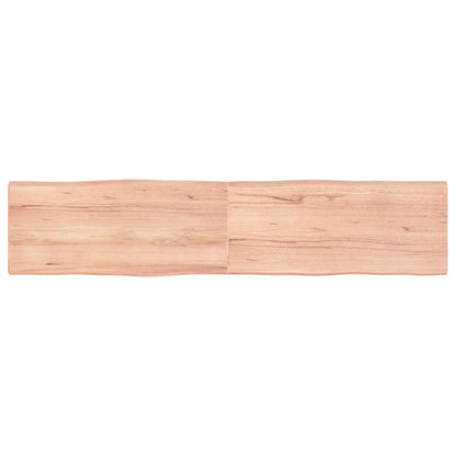 Piano Tavolo Marrone Chiaro 180x40x(2-4) cm Rovere Non Trattato