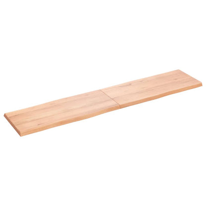 Piano Tavolo Marrone Chiaro 180x40x(2-4) cm Rovere Non Trattato